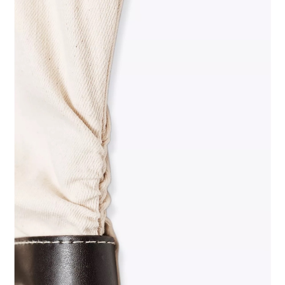 Zara Cream Midi Dress with Belt - Picture 9 of 11